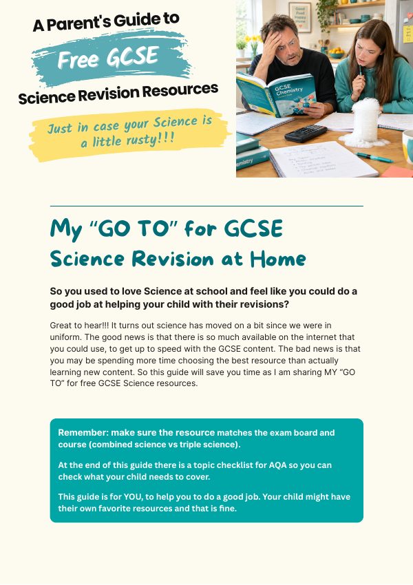 Cover of A Parent's Guide to Free GCSE Science Revision Resources